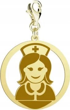 Radziszewska Jewellery Pozłacany Charms Pielęgniarka DEDYKACJA