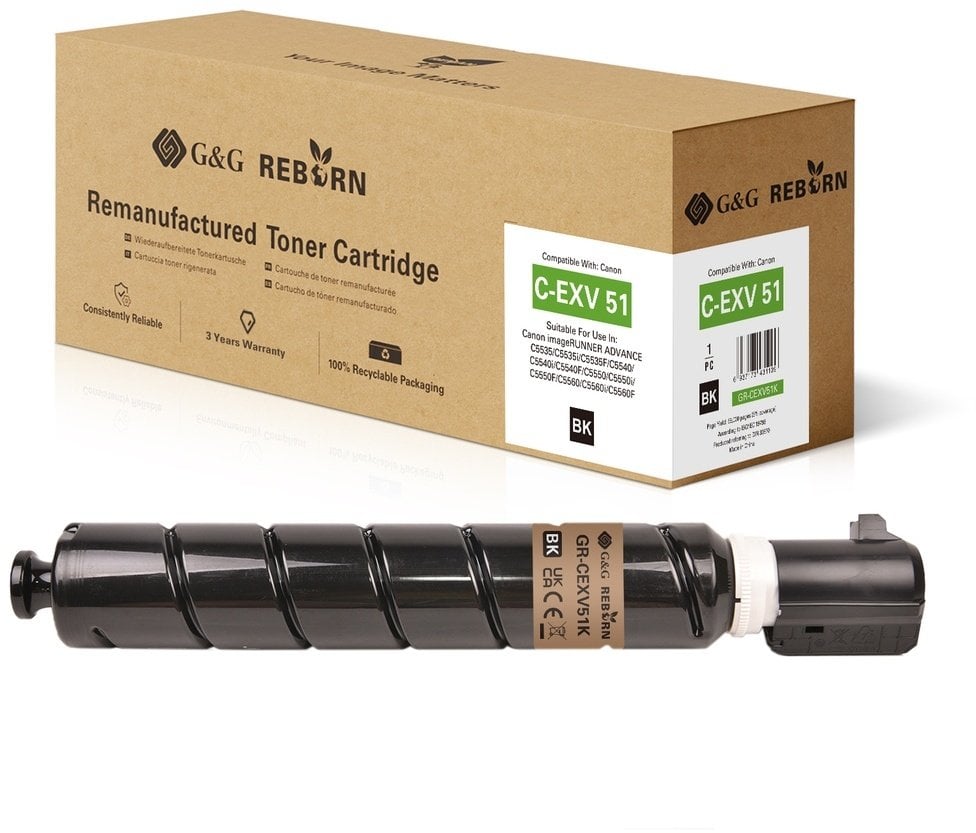Toner G&G Reborn-Toner kompatybilny z Canon C-EXV 51 (0481C002) B