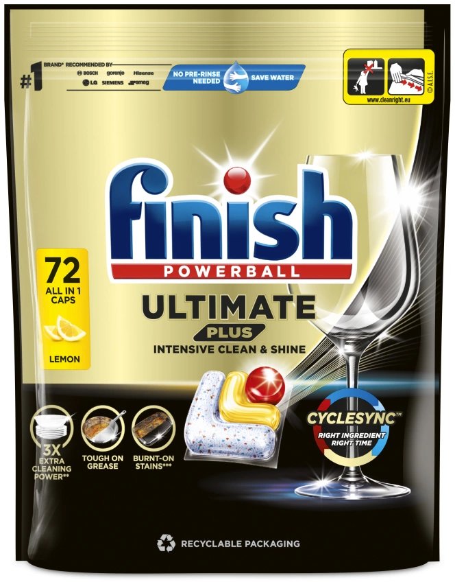 Kapsułki do zmywarki FINISH Ultimate Plus All in One Lemon 72 szt