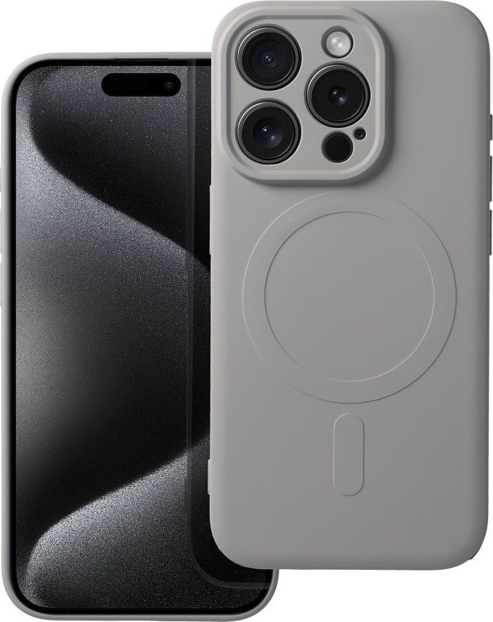 OEM Futerał SILICONE MAG COVER kompatybilny z MagSafe do IPHONE 15 Pro tytanowy szary