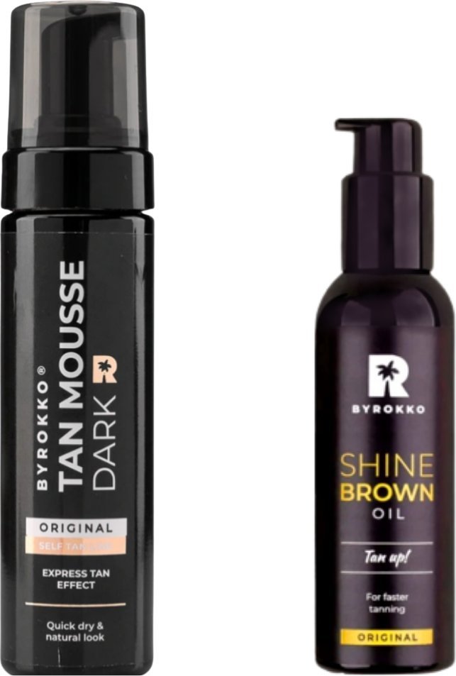 Byrokko Tan Mousse Dark + Shine Brown Oil