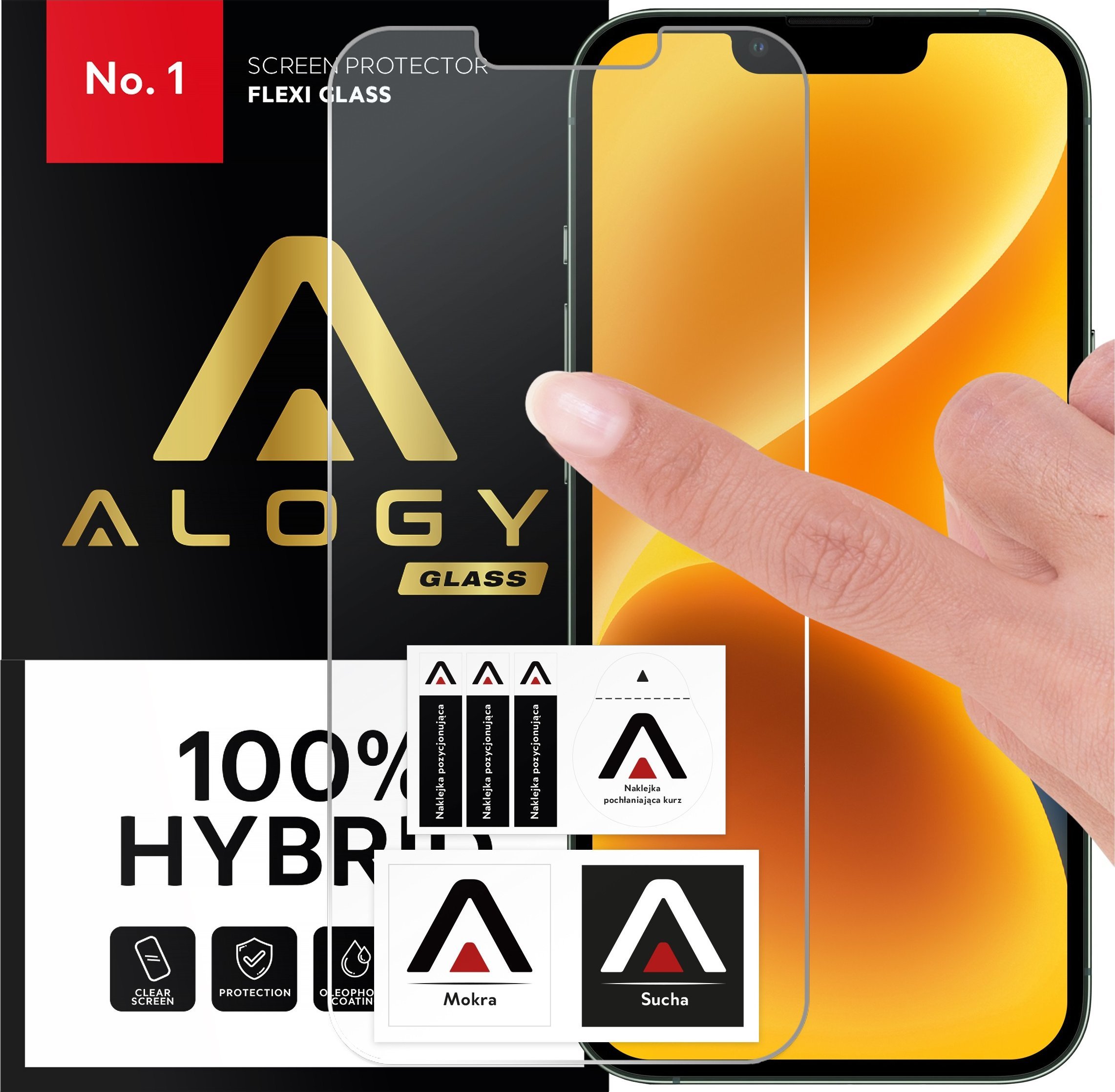 Alogy Szkło hybrydowe do Apple iPhone 13 Pro na ekran Alogy Flexi Glass 9H Case Friendly płaskie na ekran