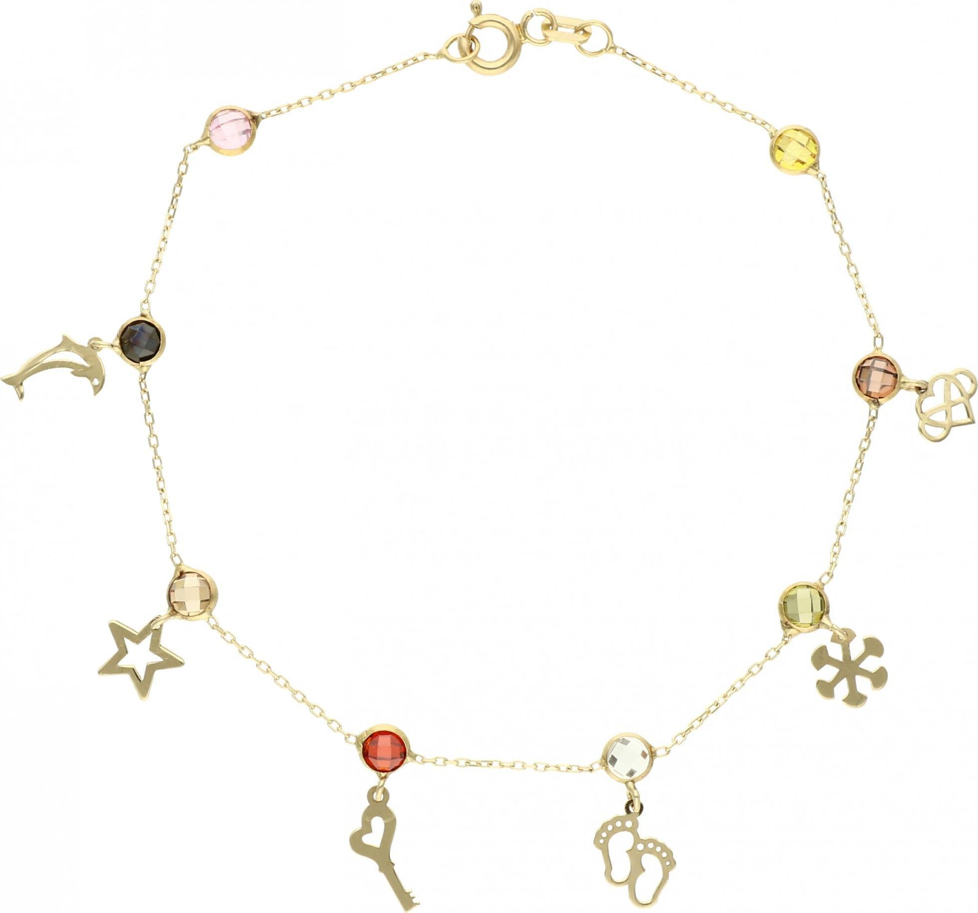 Rosanto Złota bransoletka z przywieszkami 18 cm 585 14k