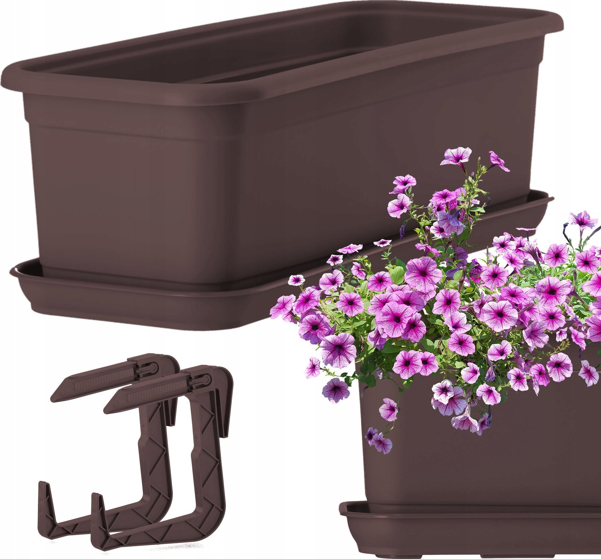 Kadax KADAX Doniczka Skrzynka Balkonowa 40cm + 2 Uchwyty