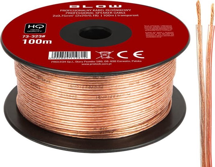 Kabel Blow 73-323# Przew.głośn.2x0,75mm przezroczysty