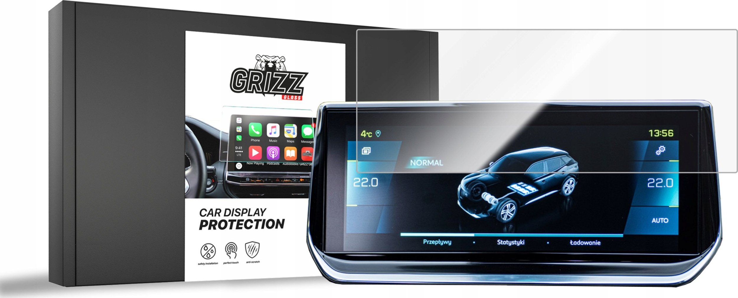 GrizzGlass Folia ceramiczna GrizzGlass CarDisplay Protection do Peugeot 208 2 10,25" 2024