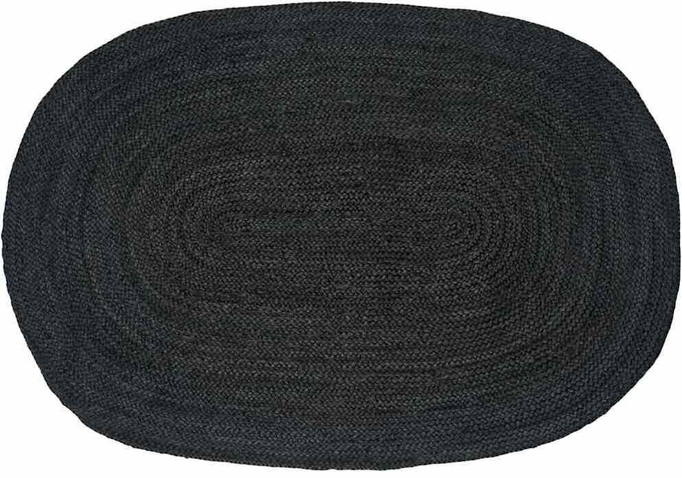 vidaXL Dywan Naturalny i czarny 300 x 300 cm Juta