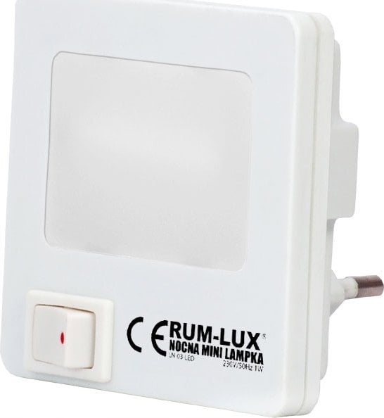 Lampka wtykowa do gniazdka Rum-Lux Lampka kwadrat LED biała LN-03 LED
