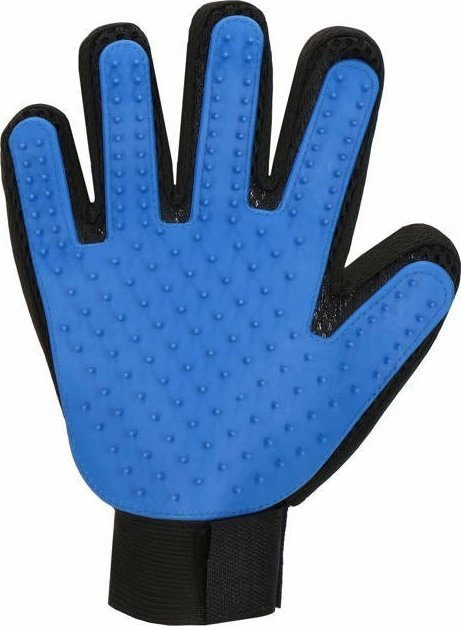 Springos Rękawica do czesania kota, psa szczotka do wyczesywania sierści niebiesko-czarna UNIWERSALNY