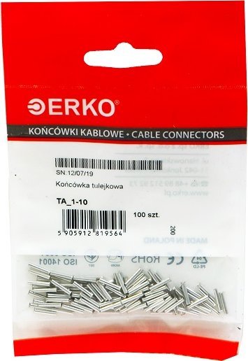 Erko Końcówka tulejkowa nieizolow TA 1/10 ERKO 100szt