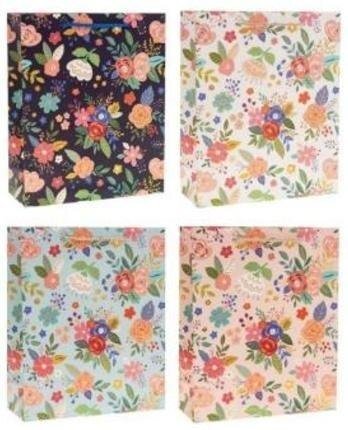 Torebka prezentowa 18x23x8cm Kwiaty MIX