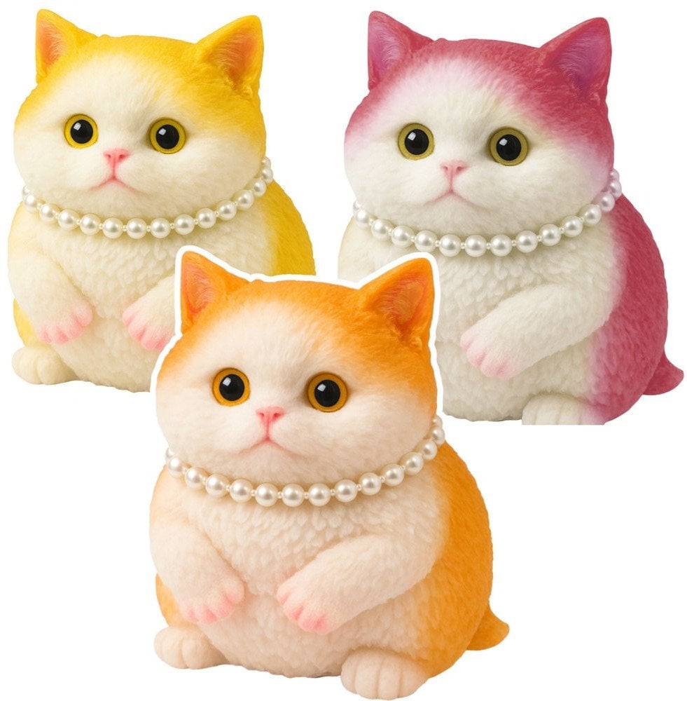 Gniotek Sensoryczny Miękki Kotek Z Perłami Ozdoba 15cm Mix EDUKAMP