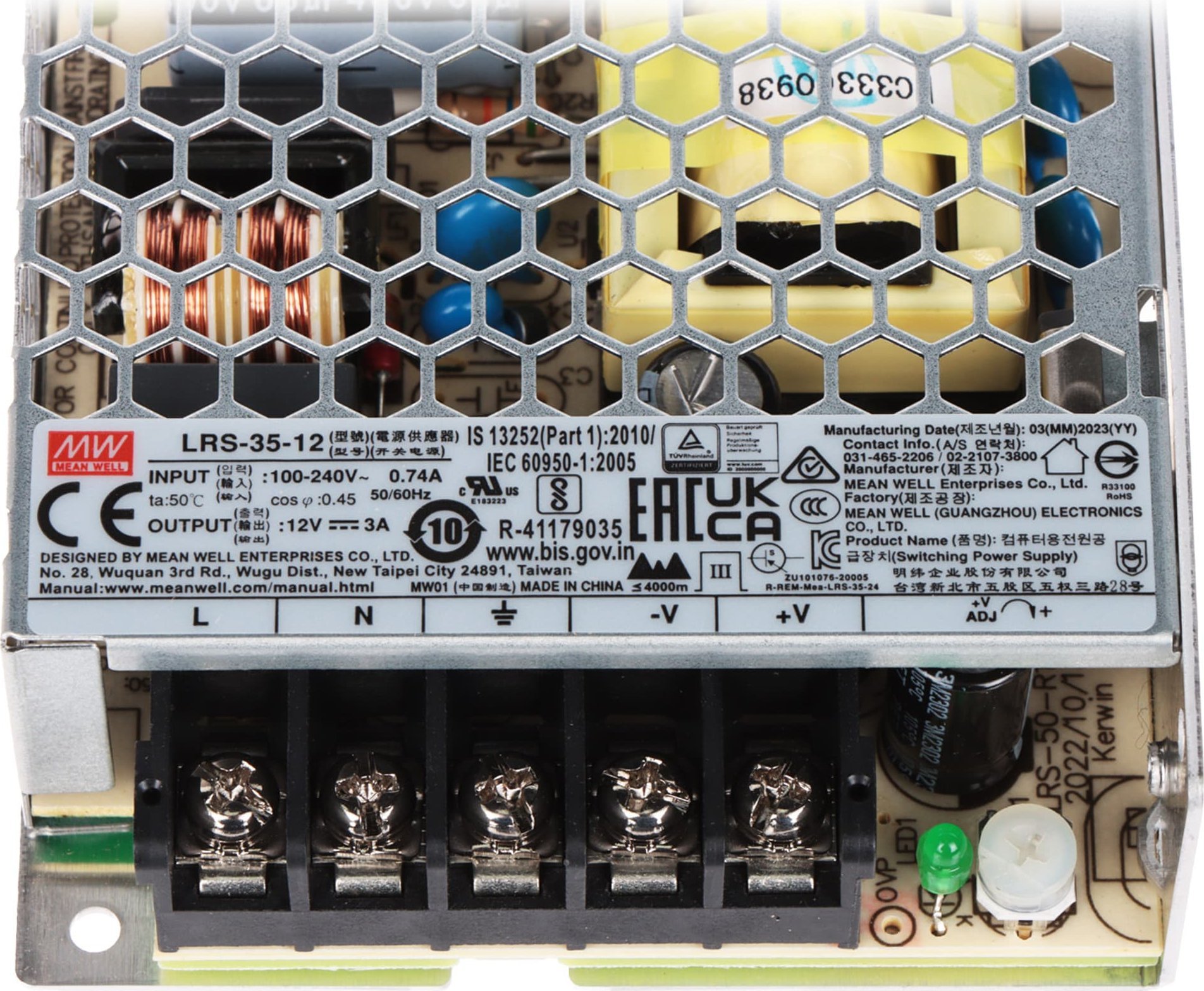 Mean Well ZASILACZ IMPULSOWY LRS-35-12 MEAN WELL