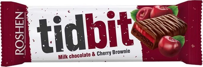 Roshen Tidbit Baton z nadzieniem o smaku wiśniowego brownie 50 g