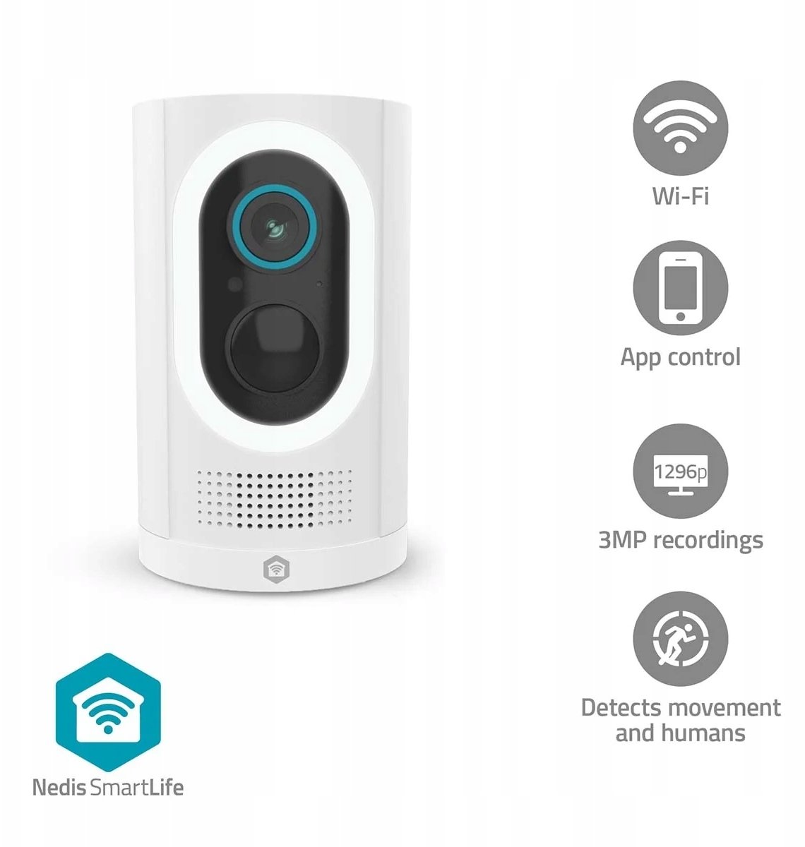 Kamera IP Nedis SmartLife kamera zewnętrzne | Spotlight | 3MP Full HD 1296p | IP65 |