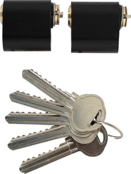 HOME It® oval cylinder med 7 stifter i matsort med 3 nøgler (2 stk)