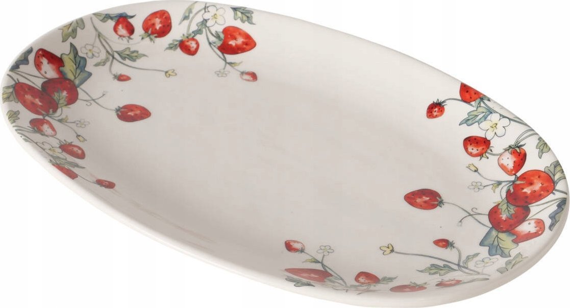 Boltze Półmisek ceramiczny EMILY, wzór w poziomki, 29 x 18 cm