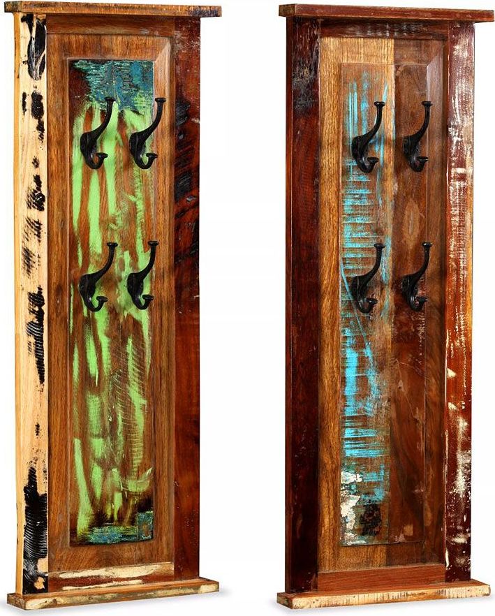 Elior Zestaw drewnianych wieszaków ściennych vintage Elgin