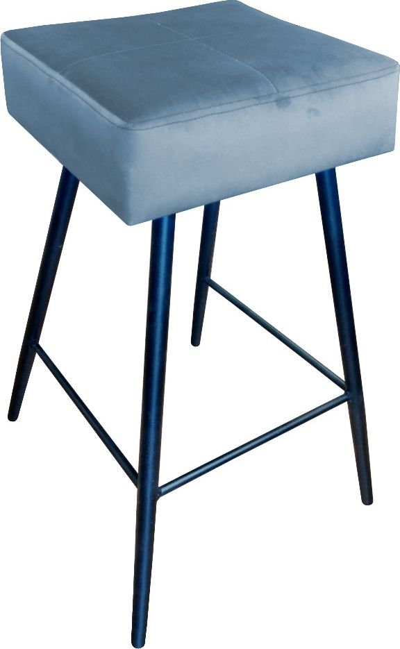 Atos Hoker OLIMP BL VELVET szary tapicerowany aksamitem bez oparcia ATOS