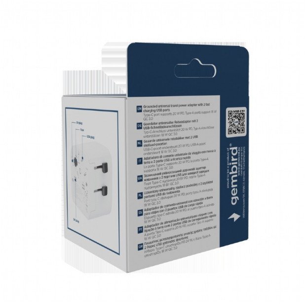 gembird Adapter sieciowy uziemienie Uniwersalny 20W