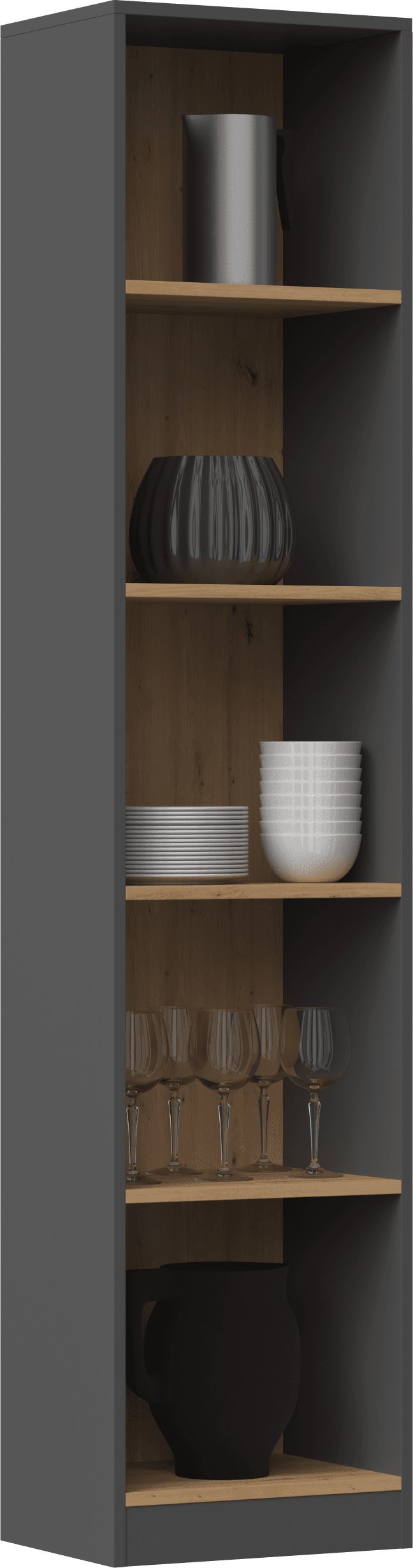 Topeshop REGAŁ R40 - ANTRACYT DĄB ARTISAN