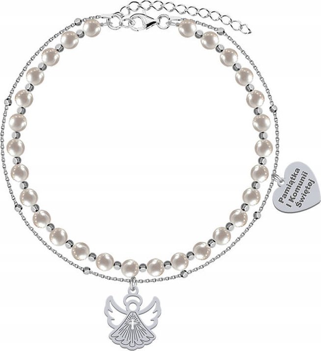 Radziszewska Jewellery I KOMUNIA ŚWIĘTA Bransoletka z Aniołkiem srebro GRAWER GRATIS