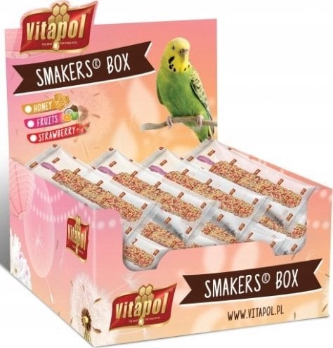 Vitapol SMAKERS BOX TRUSKAWKOWY DLA PAPUGI FALISTEJ 12szt/box