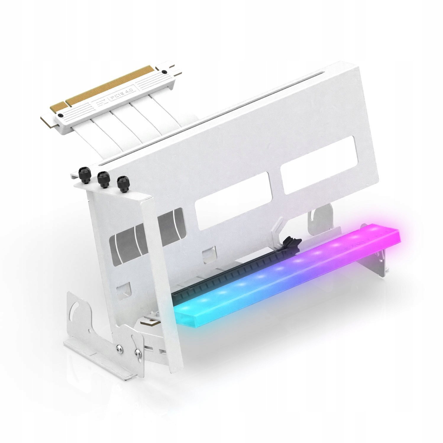 Uchwyt do karty graficznej ARGB Regulowany EZDIY-FAB Riser PCIE 4.0 Biały