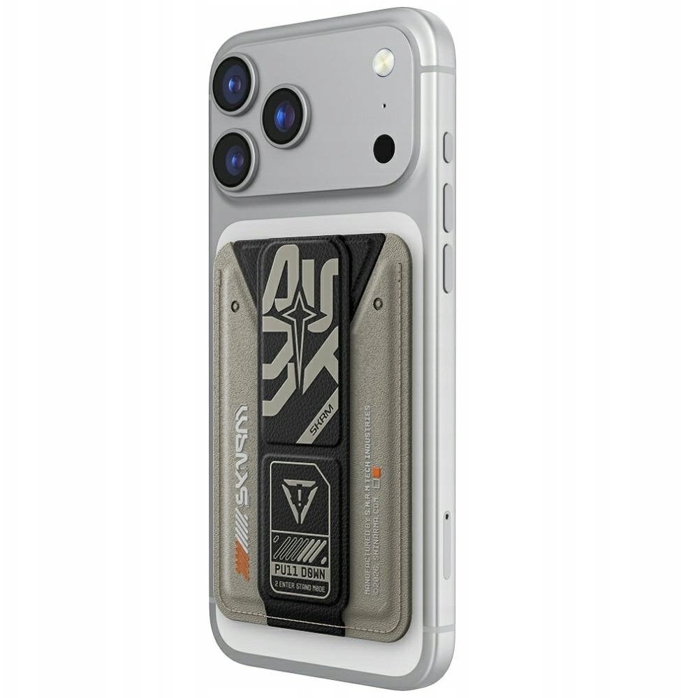 Portfel Skinarma Kado Aegis Magnetic Cardholder Grip Stand szary