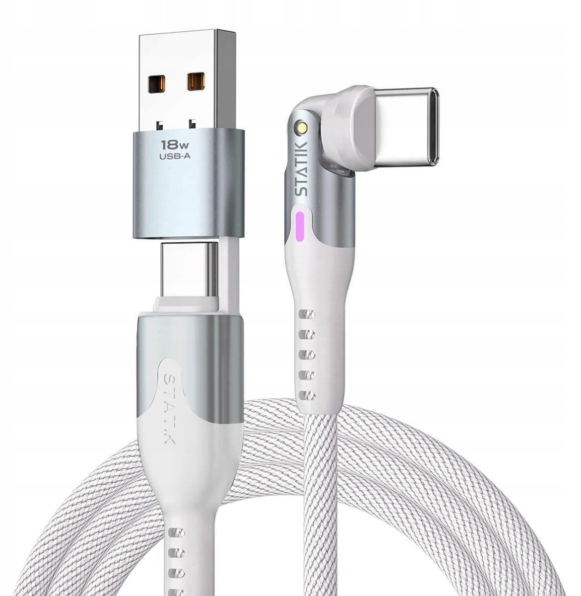 Kabel USB STATIK USB-C - USB-C 1 m Biały