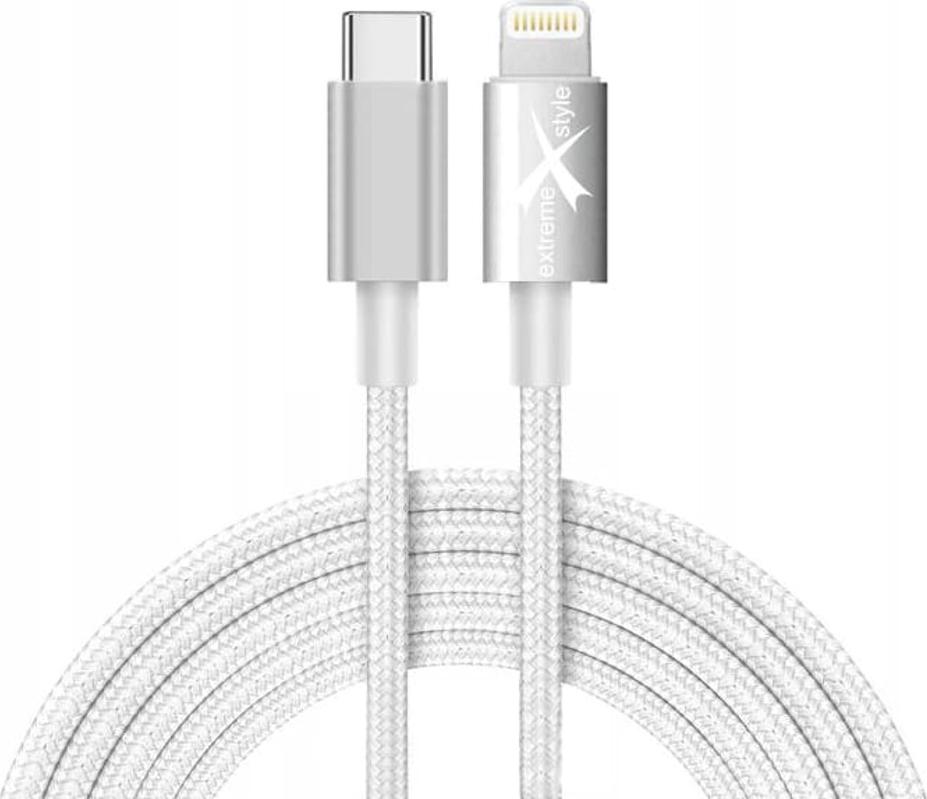 Kabel USB eXtremestyle USB-C - Lightning 2 m Biały
