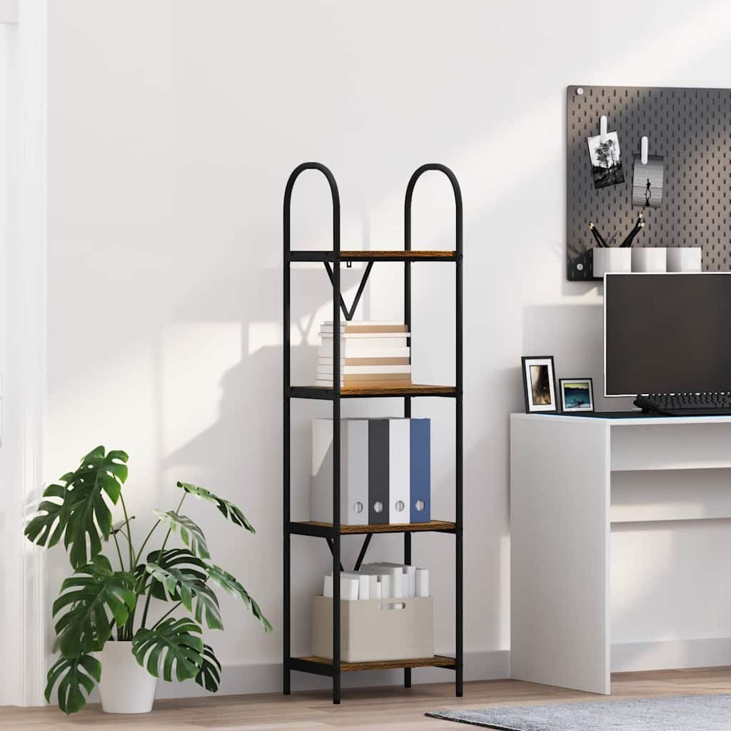 vidaXL Półka na książki Wędzony dąb 40 x 30 x 146 cm