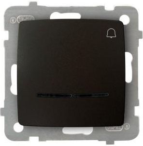 Ospel Łącznik dzwonek Karo pojedynczy zwierny z podświetleniem czekoladowy metalik (ŁP-6SS/m/40)