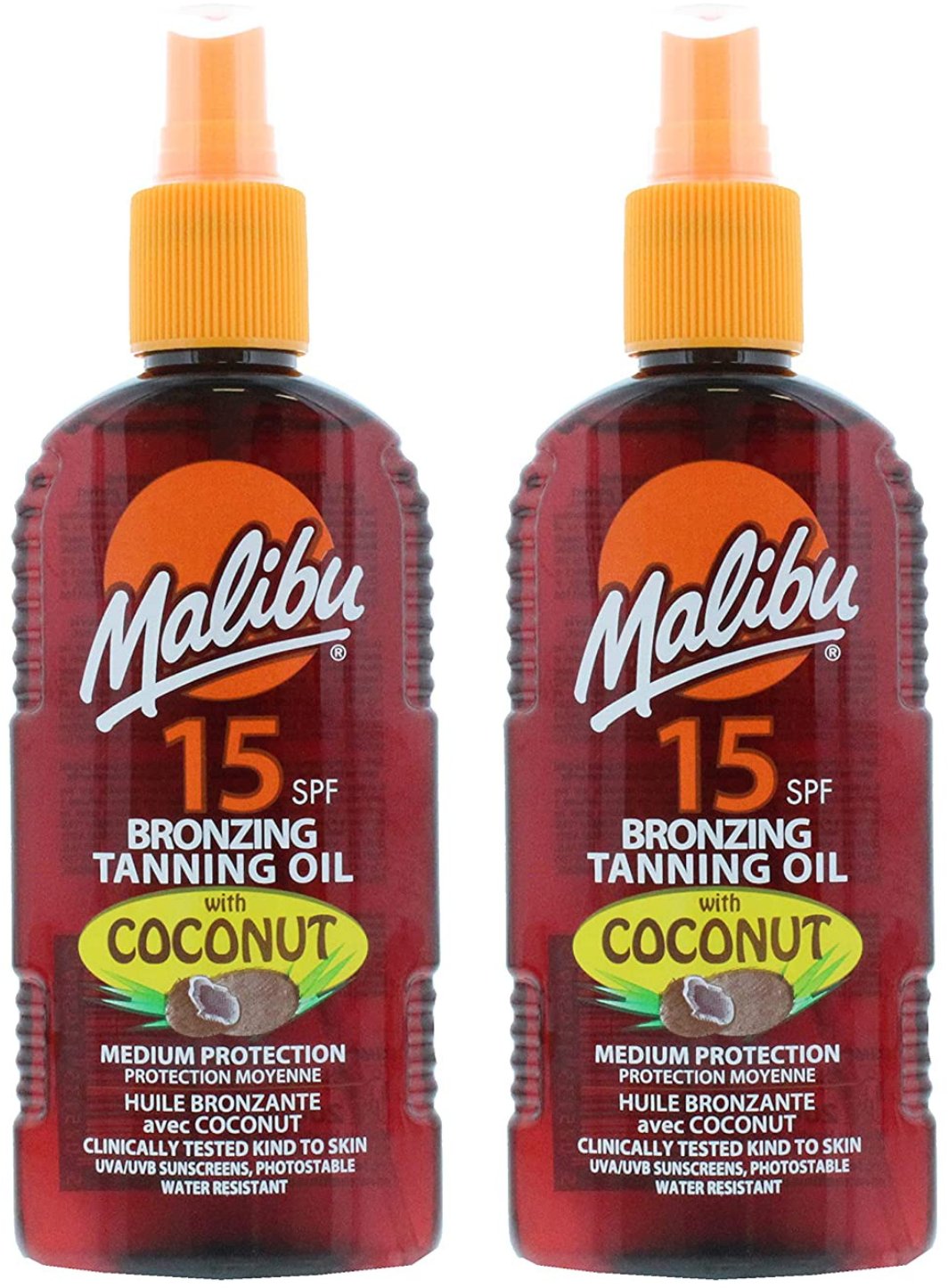 Malibu Bronzing Olejek Brązujący Z Kokosem SPF15 200ml x2szt