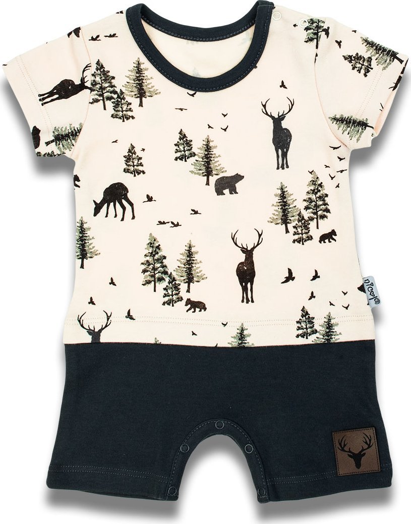 NICOL Rampers dla chłopca krótki rękaw Bambi Nicol 56 (51 - 56 cm)