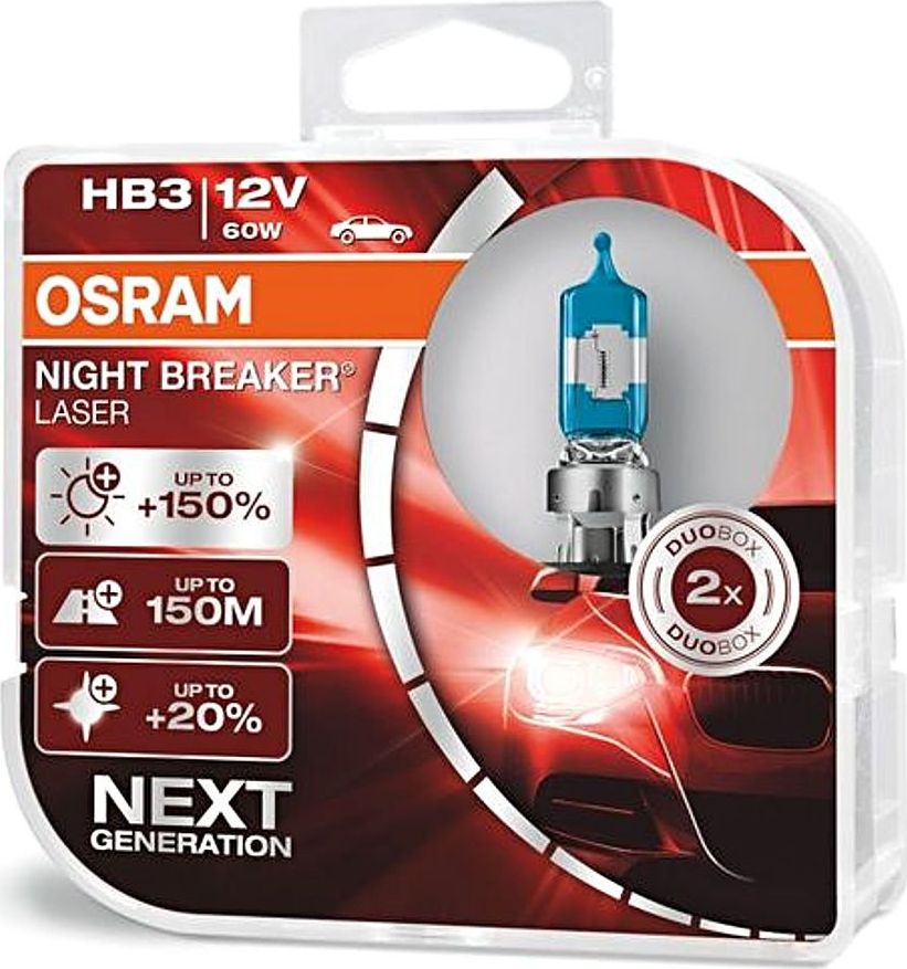 Osram OSRAM autožárovka HB3 NIGHT BREAKER® LASER 12V 60W P20D (Duo-Box)