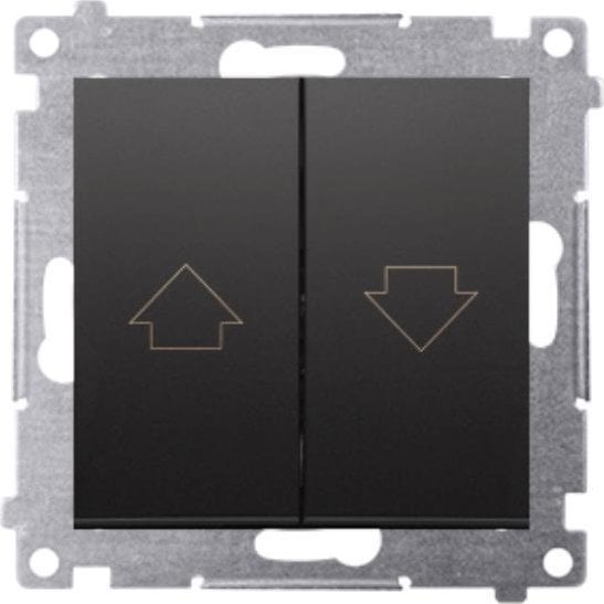 Kontakt-Simon Simon 54 Przycisk roletowy do sterowania roletą z wielu miejsc (moduł) 10AX 250V zaciski śrubowe czarny mat DZP1W.01/49