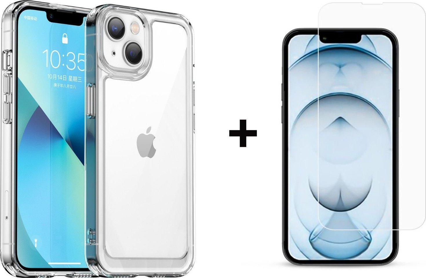 Braders Etui Braders z żelową ramką + Szkło Ochronne do iPhone 14 Plus