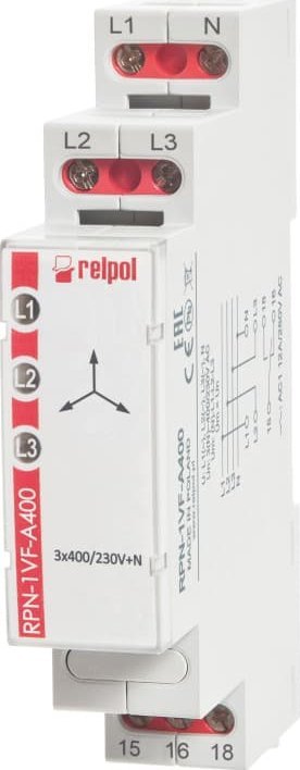 Relpol Przekaźnik nadzorczy 3-fazowy 3(N)400/230V AC 50/60Hz RPN-1VF-A400 864371