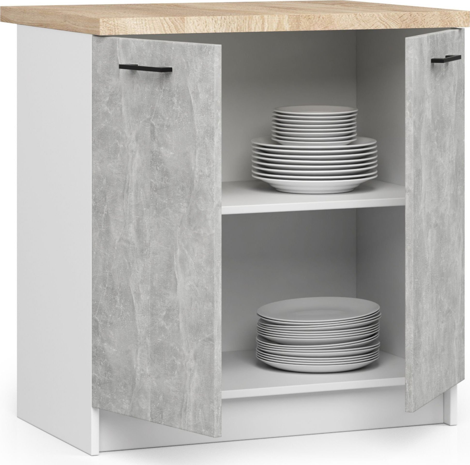 Fabryka Mebli Akord SZAFKA KUCHENNA OLIWIA S 80cm 2D BIAŁA-BETON