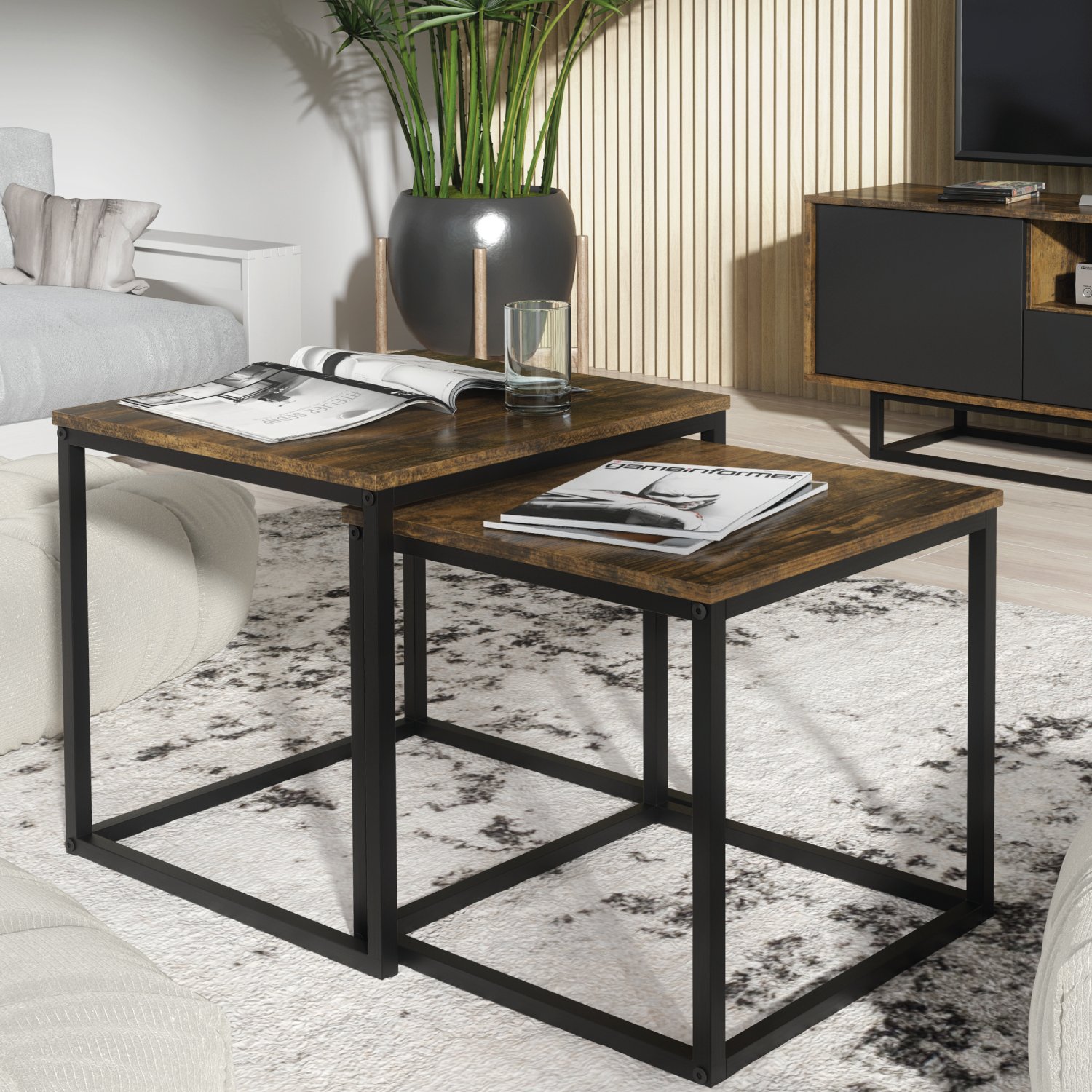 Stolik Kawowy 2w1 Loft ONE FURNITURE - Brąz Rustrykalny