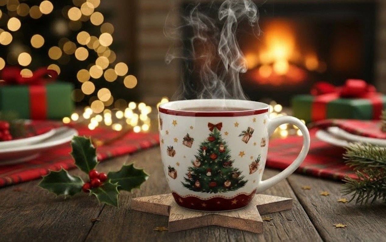 Drewniana podstawka pod kubek w kształcie gwiazdy