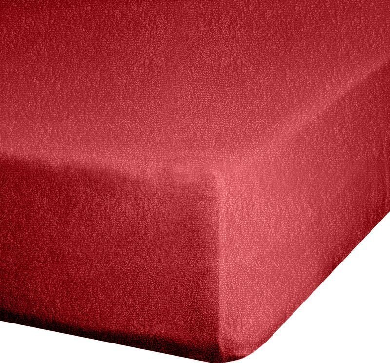 Design 91 Prześcieradło frotte z gumką 160X200 + 20 cm czerwone
