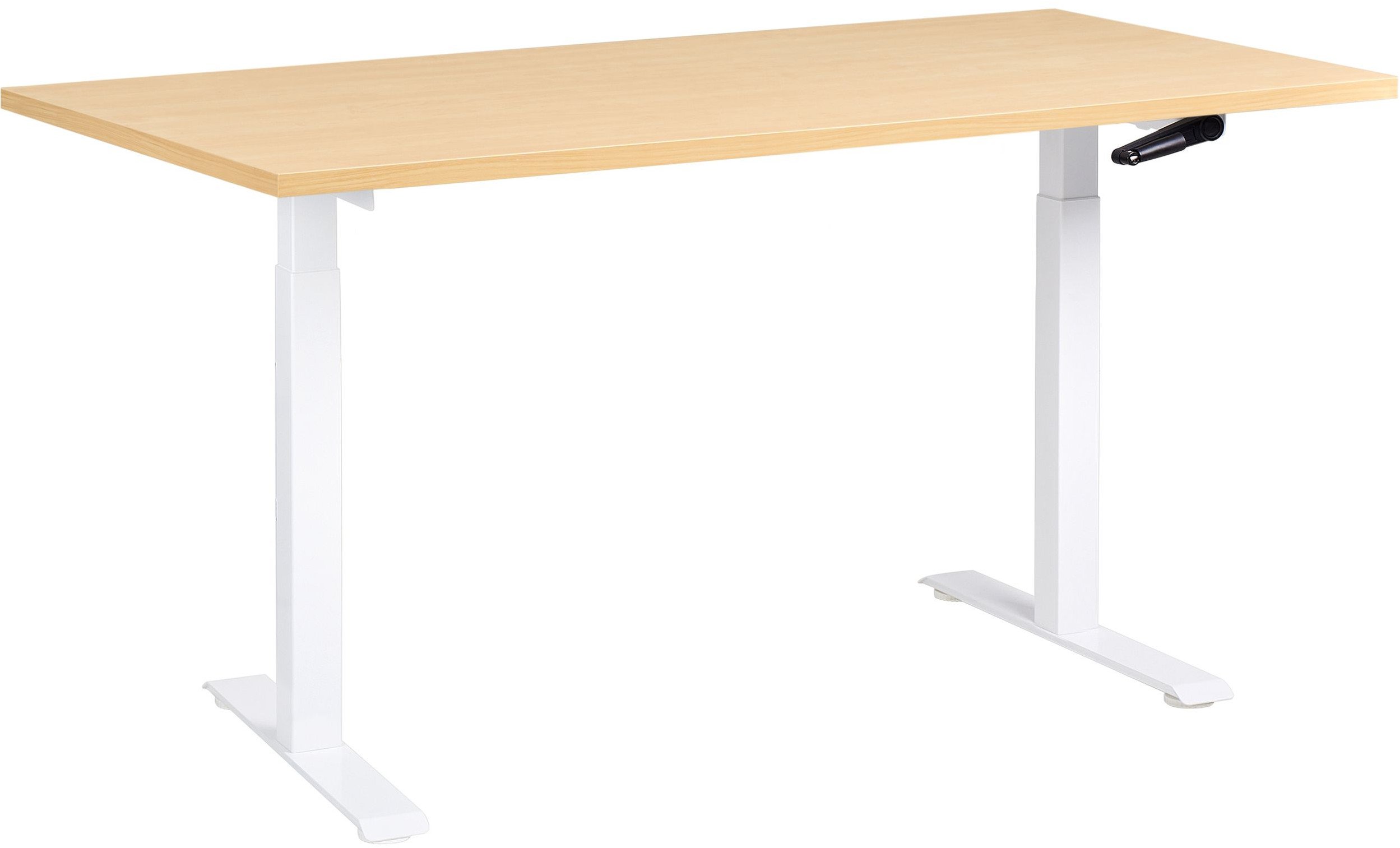 Biurko regulowane manualnie DESTINES Jasny brąz/ biały 160 cm 72 cm