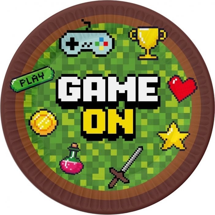 GoDan Talerzyki papierowe Game On 18cm 6szt