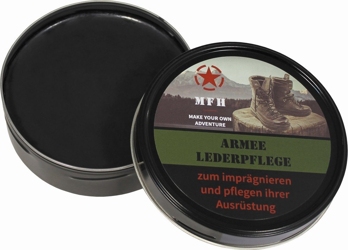 MFH Pasta do butów Army czarna puszka 150 ml