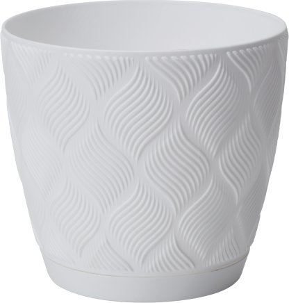 Form-Plastic Doniczka okrągła Flow Petit Eco Recycled 15 cm z podstawką