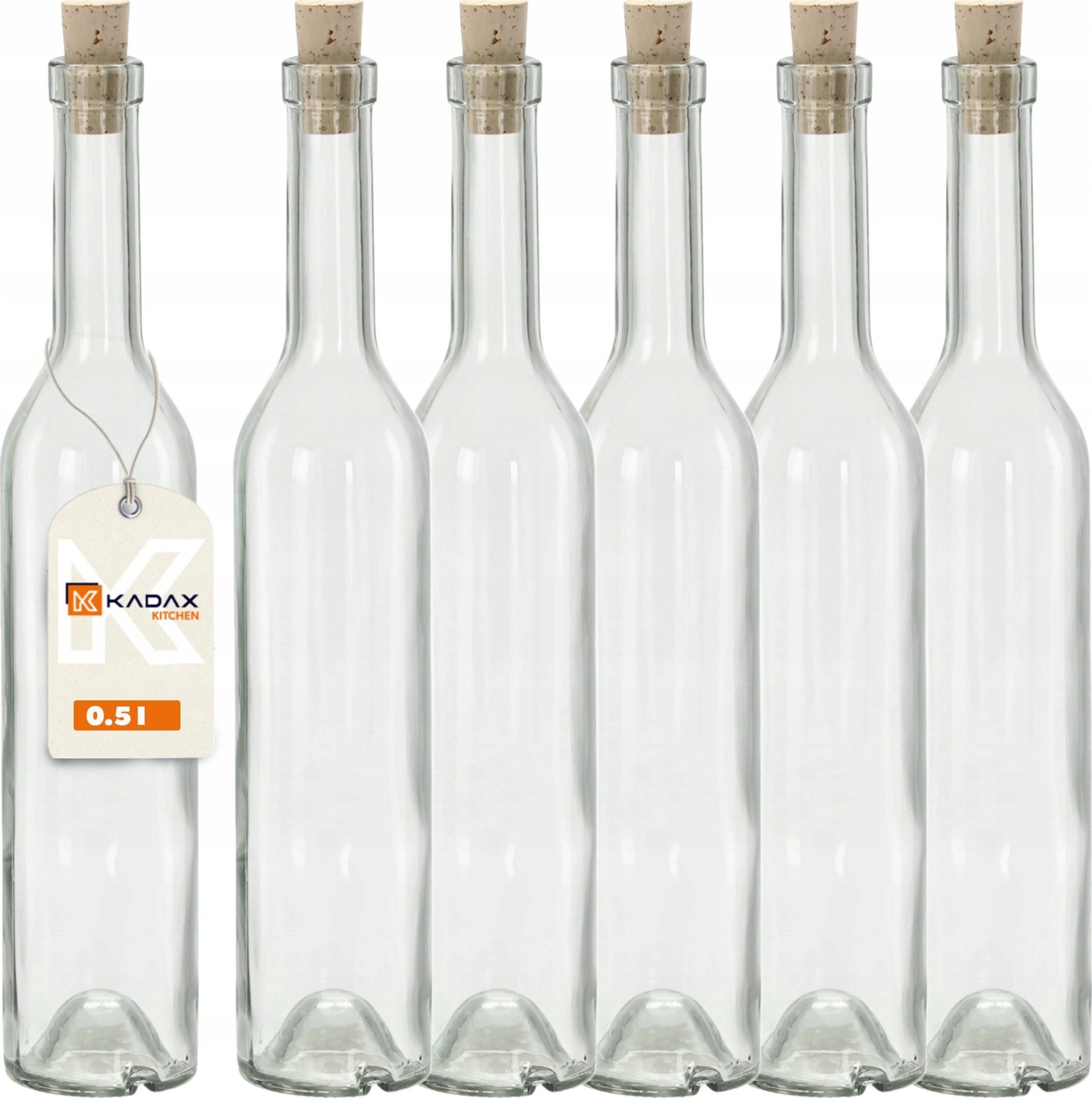 Kadax KADAX Butelka Na Nalewki Z Korkiem Wino fi19 6szt