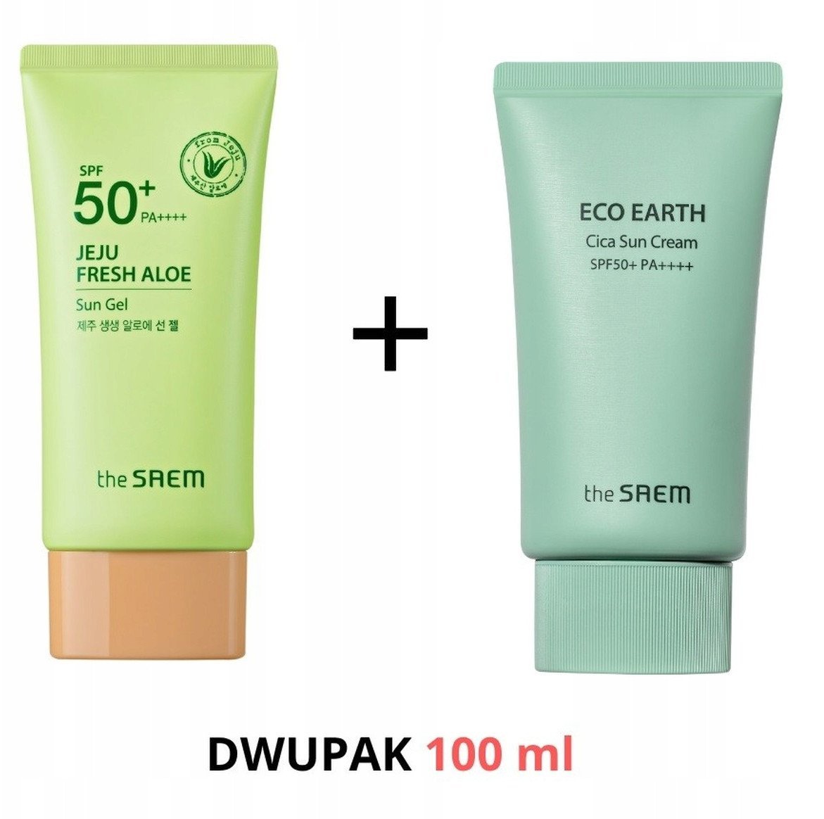 SAEM Pakiet SPF50+ - JEJU SUN GEL + ECO CICA SUN