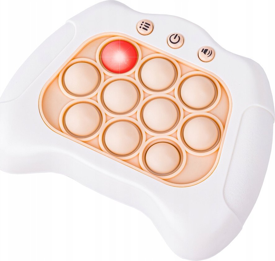 Zabawka Gra Elektroniczna Antystresowa Pop IT Sensoryczna, Wypychanka, Pad, Kontroler BIAŁY